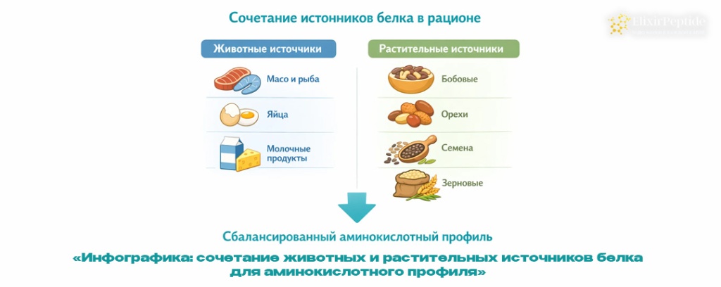 Инфографика- сочетание животных и растительных источников белка для аминокислотного профиля .jpg Инфографика- сочетание животных и растительных источников белка для аминокислотного профиля .jpg