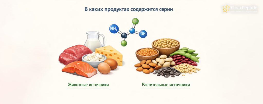 Серин в продуктах питания- животные и растительные источники.png Серин в продуктах питания- животные и растительные источники.png