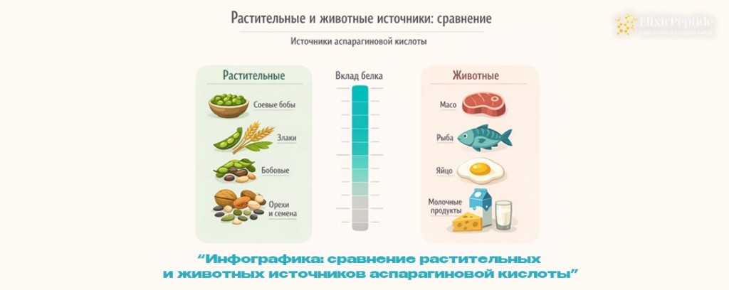 Инфографика- сравнение растительных и животных источников аспарагиновой кислоты .jpg
